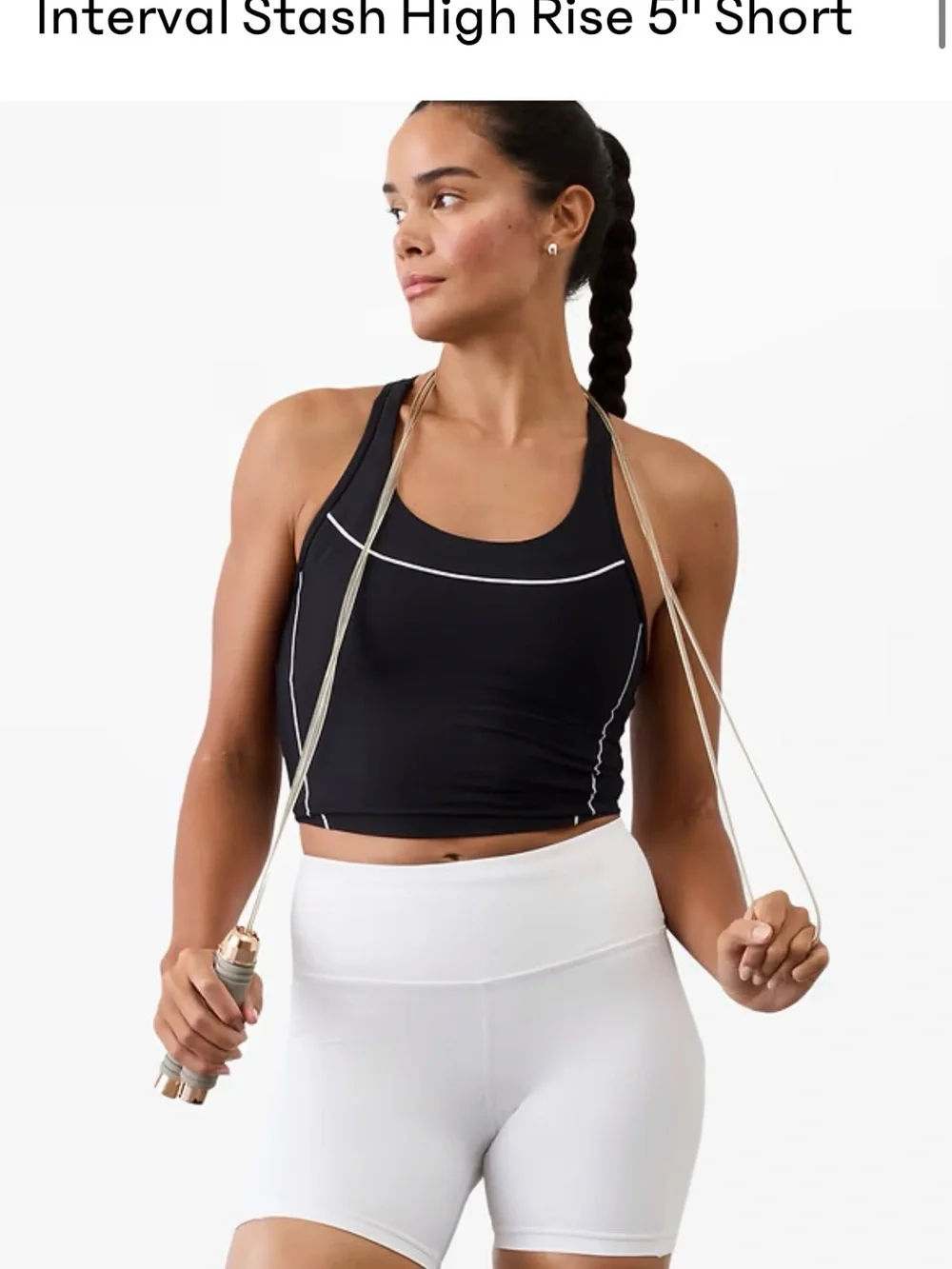 Athleta White High-Rise Bike Shorts